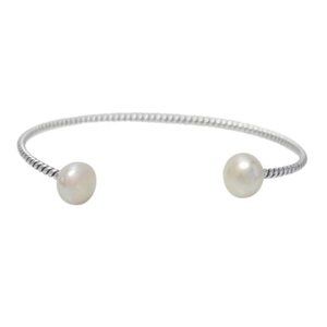 Sterling Silver Cuff Bracelet Fresh Water Pearl